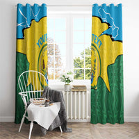 Personalized Rwanda Window Curtain Coat Of Arms Imigongo Pattern - Sporty Style