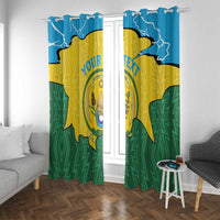 Personalized Rwanda Window Curtain Coat Of Arms Imigongo Pattern - Sporty Style