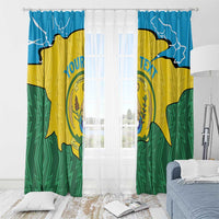 Personalized Rwanda Window Curtain Coat Of Arms Imigongo Pattern - Sporty Style