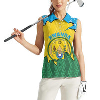 Personalized Rwanda Women Sleeveless Polo Shirt Coat Of Arms Imigongo Pattern - Sporty Style