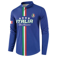 Custom Italy Football Button Sweatshirt Come On Gli Azzurri - Wonder Print Shop