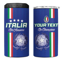 Custom Italy Football 4 in 1 Can Cooler Tumbler Come On Gli Azzurri - Wonder Print Shop