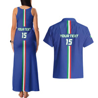 Custom Italy Football Couples Matching Tank Maxi Dress and Hawaiian Shirt Come On Gli Azzurri - Wonder Print Shop