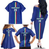 Custom Italy Football Family Matching Off The Shoulder Long Sleeve Dress and Hawaiian Shirt Come On Gli Azzurri - Wonder Print Shop