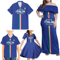 Custom Italy Football Family Matching Off Shoulder Maxi Dress and Hawaiian Shirt Come On Gli Azzurri - Wonder Print Shop