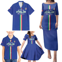 Custom Italy Football Family Matching Puletasi and Hawaiian Shirt Come On Gli Azzurri - Wonder Print Shop