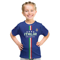 Custom Italy Football Kid T Shirt Come On Gli Azzurri - Wonder Print Shop