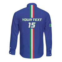 Custom Italy Football Long Sleeve Button Shirt Come On Gli Azzurri - Wonder Print Shop