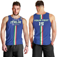 Custom Italy Football Men Tank Top Come On Gli Azzurri - Wonder Print Shop