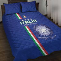 Italy Football Quilt Bed Set Come On Gli Azzurri - Wonder Print Shop