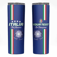 Custom Italy Football Skinny Tumbler Come On Gli Azzurri - Wonder Print Shop