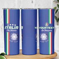 Custom Italy Football Skinny Tumbler Come On Gli Azzurri - Wonder Print Shop