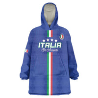 Custom Italy Football Wearable Blanket Hoodie Come On Gli Azzurri - Wonder Print Shop