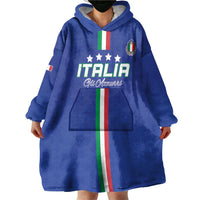 Custom Italy Football Wearable Blanket Hoodie Come On Gli Azzurri - Wonder Print Shop