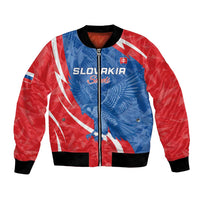Custom Slovakia Football Bomber Jacket Come On Sokoli - Wonder Print Shop