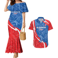 Custom Slovakia Football Couples Matching Mermaid Dress and Hawaiian Shirt Come On Sokoli - Wonder Print Shop