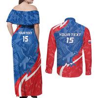 Custom Slovakia Football Couples Matching Off Shoulder Maxi Dress and Long Sleeve Button Shirt Come On Sokoli - Wonder Print Shop