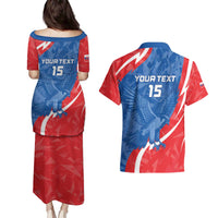 Custom Slovakia Football Couples Matching Puletasi and Hawaiian Shirt Come On Sokoli - Wonder Print Shop