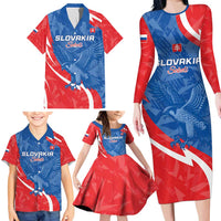 Custom Slovakia Football Family Matching Long Sleeve Bodycon Dress and Hawaiian Shirt Come On Sokoli - Wonder Print Shop