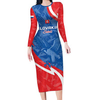 Custom Slovakia Football Family Matching Long Sleeve Bodycon Dress and Hawaiian Shirt Come On Sokoli - Wonder Print Shop