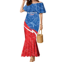Custom Slovakia Football Family Matching Mermaid Dress and Hawaiian Shirt Come On Sokoli - Wonder Print Shop