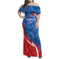 Custom Slovakia Football Family Matching Off Shoulder Maxi Dress and Hawaiian Shirt Come On Sokoli - Wonder Print Shop