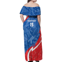 Custom Slovakia Football Family Matching Off Shoulder Maxi Dress and Hawaiian Shirt Come On Sokoli - Wonder Print Shop