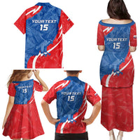 Custom Slovakia Football Family Matching Puletasi and Hawaiian Shirt Come On Sokoli - Wonder Print Shop