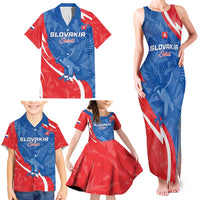 Custom Slovakia Football Family Matching Tank Maxi Dress and Hawaiian Shirt Come On Sokoli - Wonder Print Shop