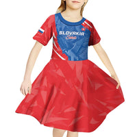 Custom Slovakia Football Kid Short Sleeve Dress Come On Sokoli - Wonder Print Shop