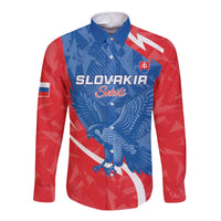 Custom Slovakia Football Long Sleeve Button Shirt Come On Sokoli - Wonder Print Shop