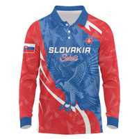 Custom Slovakia Football Long Sleeve Polo Shirt Come On Sokoli - Wonder Print Shop