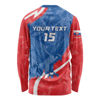 Custom Slovakia Football Long Sleeve Shirt Come On Sokoli - Wonder Print Shop