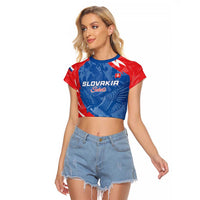 Custom Slovakia Football Raglan Cropped T Shirt Come On Sokoli - Wonder Print Shop