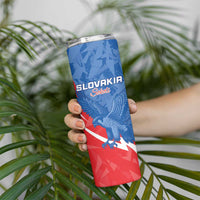 Custom Slovakia Football Skinny Tumbler Come On Sokoli - Wonder Print Shop