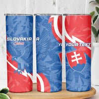 Custom Slovakia Football Skinny Tumbler Come On Sokoli - Wonder Print Shop