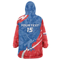 Custom Slovakia Football Wearable Blanket Hoodie Come On Sokoli - Wonder Print Shop