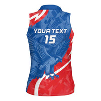 Custom Slovakia Football Women Sleeveless Polo Shirt Come On Sokoli - Wonder Print Shop