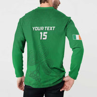 Ireland Rugby Custom Button Sweatshirt Celtics Shamrock - Wonder Print Shop