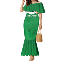Ireland Rugby Custom Family Matching Mermaid Dress and Hawaiian Shirt Celtics Shamrock - Wonder Print Shop
