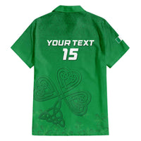 Ireland Rugby Custom Family Matching Off Shoulder Short Dress and Hawaiian Shirt Celtics Shamrock - Wonder Print Shop