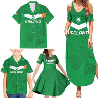 Ireland Rugby Custom Family Matching Summer Maxi Dress and Hawaiian Shirt Celtics Shamrock - Wonder Print Shop