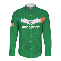 Ireland Rugby Custom Long Sleeve Button Shirt Celtics Shamrock - Wonder Print Shop