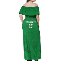 Ireland Rugby Custom Off Shoulder Maxi Dress Celtics Shamrock - Wonder Print Shop