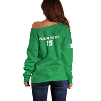 Ireland Rugby Custom Off Shoulder Sweater Celtics Shamrock - Wonder Print Shop
