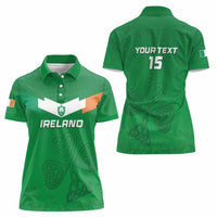 Ireland Rugby Custom Women Polo Shirt Celtics Shamrock - Wonder Print Shop
