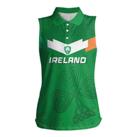 Ireland Rugby Custom Women Sleeveless Polo Shirt Celtics Shamrock - Wonder Print Shop