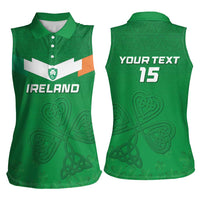 Ireland Rugby Custom Women Sleeveless Polo Shirt Celtics Shamrock - Wonder Print Shop