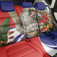 Pura Vida Costa Rica Sloth Back Car Seat Cover Tropical Flowers Flag Color - Wonder Print Shop