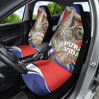 Pura Vida Costa Rica Sloth Car Seat Cover Tropical Flowers Flag Color - Wonder Print Shop